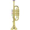 Aramox Tromba in Plastica per Bambini con 4 Tasti Colorati, Corno Dorato per Ragazzi e Ragazze, Strumento a Fiato per Bambini, Strumento Musicale Giocattolo