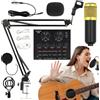 Generic Attrezzature per studio di registrazione - Kit per produzione musicale domestica, bundle professionale per podcast | Interfaccia audio USB, set di cuffie da studio, microfono a condensatore e cuffie