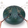 Couleeur Steel Tongue Drum, 6 Pollici 8 Note Handpan Strumento Musicale,Tamburo in Acciaio,Strumento a Percussione Tamburo per Meditazione,Yoga, Educazione Musicale,Guarigione del Suono (verde scuro)