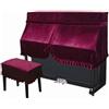 FOVAOK Copertura classica in velluto per pianoforte verticale, antipolvere, copertura antipolvere per pianoforte verticale verticale universale (bordeaux, panca 76 x 36 cm)