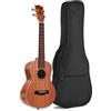 Mdvora Custodia per ukulele, nera, da concerto, da 58,4 cm, impermeabile, resistente, borsa imbottita con cinghie regolabili
