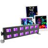 BoomToneDJ Boomtone DJ UV LED BAR 12X1W Nero - Barra luminosa nera potente e compatta - 12 LED UV da 1W - Lampada UV per club, feste ed eventi artistici.