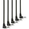 ExcelValley - 5-Pack - Cavi Modulari Mono Patch ad Angolo Retto - 3,5mm 1/8 Eurorack Sintetizzatore [Nero - 20 cm - 8]