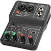 Asixxsix Mixer Audio a 2 Canali, Console di Missaggio Audio con Alimentazione Phantom USB 48V Mixer DJ Professionali, Mixer Audio Controller DJ, per Registrazione, Streaming Live,Podcasting