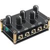 Bnineteenteam Mini Mixer Audio Stereo, 4 Out 1 In Mixer, 4 Canali Home Computer Mini Mixer Attrezzatura per DJ per Lettore di Nastri