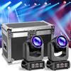 DELIBANG Confezione da 2 luci da 150 W Moving Head LED RGBW Spot Beam DJ Disco Light Case con 1 Flight Case per Natale discoteche concerti feste matrimoni