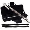 Classic Cantabile FL-100J Flauto Traverso, ottimo per principianti, testata dritta e curva, nichelina nichelata, Sol anticipato, accordatura in Do, con custodia e accessori, argento.