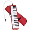 Easnea Melodica a 32 tasti, strumento musicale, pianoforte, con borsa per il trasporto, colore: rosso