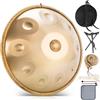 BIILOYY Handpan, strumento da 22 pollici, 10 note, 432 Hz, Hand Pan, Handpan Drum in Re minore, con borsa per tamburo, bacchette, supporto Steel Pan, per principianti, professionisti, musicoterapia