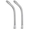 PATIKIL 25,4 cm microfono a collo d'oca, 2 pezzi 5/8-27 filo metallico universale tubo flessibile braccio a collo di cigno prolunga per multifunzione fai da te, tono argento