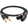 enoaudio Mogami 2534 Quad Cavo Coppia (L,R) professionale | Neutrik Gold 6,3mm TS - XLR femmina | HiFi - 3,0 m