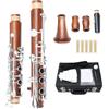 WUQIMUSC Clarinetto in Legno di Palissandro Sib per Suonatori Avanzati, Clarinetto Professionale Bb con 17 Tasti Nichelati, Strumento a Fiato in Legno Duro con Custodia per Orchestra, Banda e Pratica