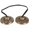 Zap Impex® Tingsha tibetano per meditazione, campana da 5 cm, 8 simboli della fortuna in rilievo