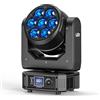 Coolighine Teste Mobili 7X40W Luci RGBW Beam Funzione Zoom Effetto Luci Discoteca DMX 23CH/35CH/51CH per Natale Feste Concerti Club