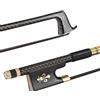 Btuty - Arco per violino 4/4, ben bilanciato, dorato, intrecciato, in fibra di carbonio, asticella rotonda, nasetto in ebano della Mongolia AAA, nero