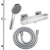 Fortis set doccetta con termostatico, doccetta con 1 getto, asta saliscendi, flessibile doccetta, 84511THPC+50129TTPC+53162150PC+15505PC, Scala cromo [Rubinetteria Bagno > Rubinetteria Doccia]