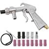Refein Pistola Sabbiatrice Per Compressore 13 Ugelli, Unità Di Sabbiatura Con 8 Ugelli In Ceramica E 4 Ugelli In Metallo, Pistola Per Sabbiatura Con Tubo In Gomma (1m) Portatile Per Lucidatura Superficiale