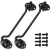 DKBT 2 ganci per cabina da 150 mm, per serrature delle porte, chiavistelli e bulloni in acciaio inox, per porte del garage, finestre, colore nero