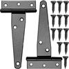 YIXISI 2 Pezzi Cerniere a T, 4 Pollice Cerniera Porta, Nero, Acciaio, Cerniera per Porte per Finestre, Recinzioni, Capannoni e Fienili