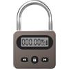 HEBEOT Lucchetto di sicurezza con display LCD, timer elettronico, blocco abitudini comportamentali, multiuso, ricaricabile tramite USB, 999 ore di tempo (marrone)