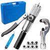 Aisny Espansore Per Tubi Idraulici, Kit Strumenti Per Pressare Tubi Idraulici Con Strumento Sbavatura Tagliatubi E 7 Teste Espansione Per Tubi In Rame 3/8 A 1-1/8'' Strumenti Espansione Hvac (3/8~1-1/8)
