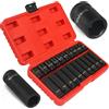 IMJ-Global Set di Bussole ad Impatto 1/2 | 20 Pezzi | Bussole Corte 38 mm | Bussole Lunghe 78 mm | Diametro 10-19 mm | con Valigetta