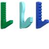Aire Appendiabiti da bambino design in plastica biosource, verde rosa, blu chiaro, set di 3 pezzi, per abbigliamento accessori cappelli borse