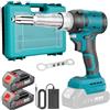 SINGTIP Rivettatrice a Batteria Compatibile con Batterie Makita 18V con 2 Batterie, Rivettatrice Elettrica da 20,000 N, Rivetti Senza Fili per Rivetti in Alluminio da 2,4-4,8 mm