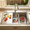 KOOGIMDDR Lavello Da Cucina Multifunzione In Acciaio Inossidabile 304 Fatto A Mano, Lavello Da Cucina Grande A Una Vasca, Installazione A Filo O Soprapiano Con Vasca Rimovibile(80x50x21.5cm)