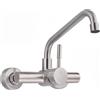 Refein Rubinetto Cucina da Parete con 2 Modalità, Miscelatore a Muro Girevole a 360° Rubinetti Monocomando Lavello Acciaio Inox 304 Acqua Calda e Fredda Aeratore Rimovibile, Spazzolato