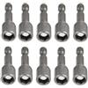 Fixinus Set di 10 chiavi a bussola, 8 mm, magnetiche esagonali da 1/4, per trapano o avvitatore a batteria