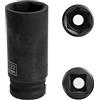 Flewdart bussola lunga esagonale 1/2 22mm, chiave a bussola 22 mm 1/2, Lunghezza 78 mm, acciaio al cromo molibdeno, CR-MO (22mm)