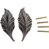 Mgoodoo Maniglia in lega di zinco a forma di foglio per armadio cucina porta cassetti libreria 10 cm lega di zinco rame 2pairs