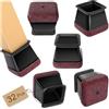PISAO 32 Pezzi Gommini per Sedie Quadrati, Feltrini per Sedie Nero Silicone Con feltrini, Protezioni per le gambe delle sedie in per pavimenti in legno（Fit: 27-36mm)