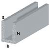 ARCANSAS PROFILO ARGENTO H. 100 CANALINO U 10X15X1-* 5 PZ