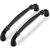 SYZOW 6 Pezzi Maniglie Retrò per Mobili da Cucina in 96mm, Lega di Zinco - Maniglie Vintage per Uffici, Cassetti, Armadi e Ante (Ottone nero)