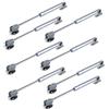 zanasta (8 Pezzi) Ammortizzatore Braccetto Pistone a Gas | Martinetto Pneumatico per Mobili | Supporto Forza 100N (10 Kg) | Lunghezza 200 mm | Chiusura Morbida