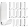 LYCXAMES 15 ganci adesivi, ganci autoadesivi, piccoli ganci in acciaio inox, ganci da parete senza foratura, ganci da cucina per bagno, cucina, guardaroba (bianco)
