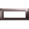 Electron 1 Placca Quadrata, 7 moduli/posti, Compatibile Con BTicino Living, Bronzo, Placche squadrate, Serie Space, Plastica di alta qualità, 100% compatibile con i supporti e i moduli originali