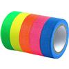 Netspower Nastri adesivi al neon, 5 rotoli Nastri riflettenti UV Blacklight Nastro in tessuto Nastro al neon Gaffa Nastro luminoso fluorescente per decorazioni per feste artigianali Decorazioni -12,7 mm*5 m