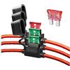 GUUZI 3pcs Portafusibili ATO 12AWG 32V con Fusibile Medio per Auto, Camion, Automotive, Nautica, Industria e Camper