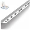 Dalsys Cuneo pendenza 148cm x 10mm sinistra Argento acciaio inox | Profilo per doccia a filo pavimento calpestabile, transizione verso piastrelle o gres porcellanato, inossidabile