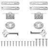 INCREWAY Set di 2 serrature antiche per armadietti, squisite serrature decorative per portagioie con chiavi, in lega di zinco, resistenti, piccole serrature per mobili e armadi (argento)