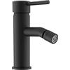 Parama Rubinetto per il Bagno Miscelatore Monocomando per Bidet interamente in Ottone con finitura Nero Opaco Design Tondeggiante Moderno per Scarico Automatico modello Ava