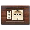 Electron PLACCHE IN TECNOPOLIMERO, COMPATIBILE CON BTICINO MAGIC, 2 MODULI/POSTI, SINGOLO E DOPPIO, SCHUKO, UNEL, COLORE LEGNO SCURO, ALTA QUALITA',DESIGN CLASSICO, PER INTERRUTTORI/PRESE