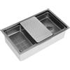 Pinuox Lavello da cucina in acciaio inox, 76 x 46 cm, 1 lavandino da incasso con cestello di scarico, lavabo interno, scarico (nero)