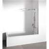 BELLOBATH - Parete vasca da bagno 90 x 145 cm - Panello doccia per vasca da bagno - Vetro per vasca da bagno temperato di 6 mm - Anticalcaire - Profili in alluminio Argento Brillante