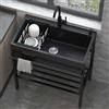 MiaJJooLi Lavello Cucina 1 Vasca 80cmx45cmx85cm Lavandino da Esterno con Supporto Lavabo in Acciaio Inox con Rubinetto Lavandino Commerciale per Garage,Ristorante,Lavatoio Lavanderia Giardino