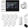 HUXGO® HXA007 Allarme casa senza fili WiFi + GSM con sirena | Kit allarme con 1x rilevatore di movimento, 7x sensori per porte e finestre, telecomando | Antifurto casa wireless