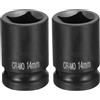 QUARKZMAN 2pz 4 Punti Presa Quadrata 1/2 Drive 14mm Presa Quadrata Metrica Impatto CR-MO Nera Standard Presa Ruota Presa Pneumatica per Riparazioni Auto Manutenzione Meccanica Uso Domestico